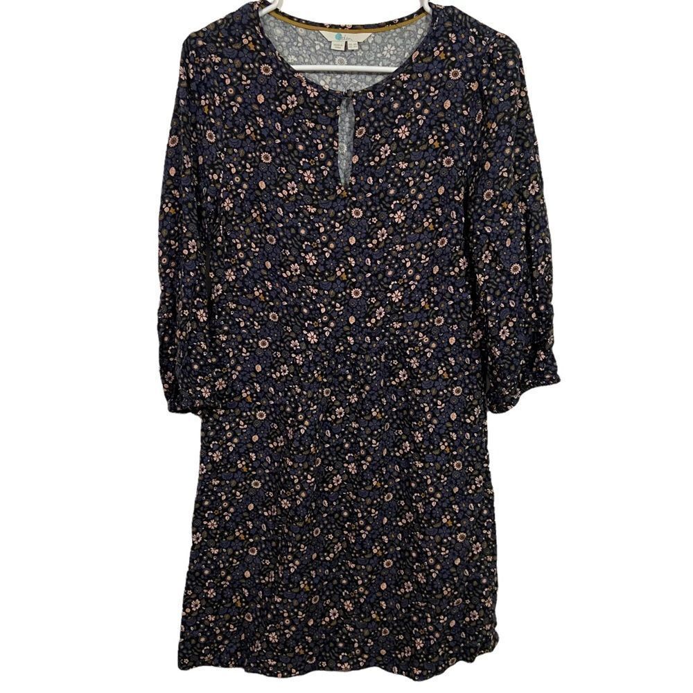 Boden Micro Floral Long Sleeve Midi Dress